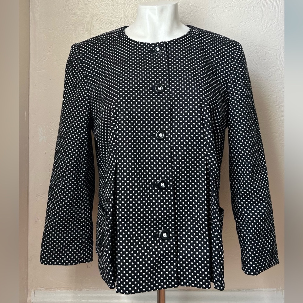 Nine West Black and White Polka Dot Blouse